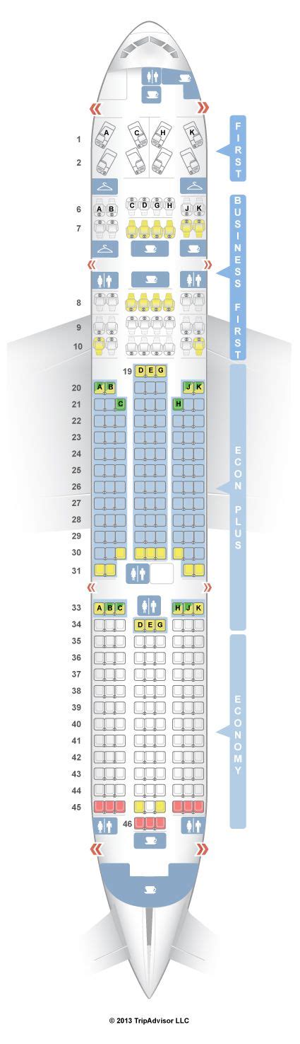 SeatGuru Seat Map United Boeing 777-200 (772) V2 Three Class Intl ...