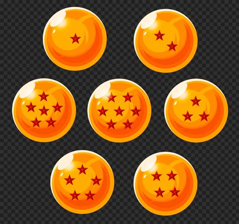 HD Dragon Ball Z DBZ Seven Crystal Balls PNG | Citypng