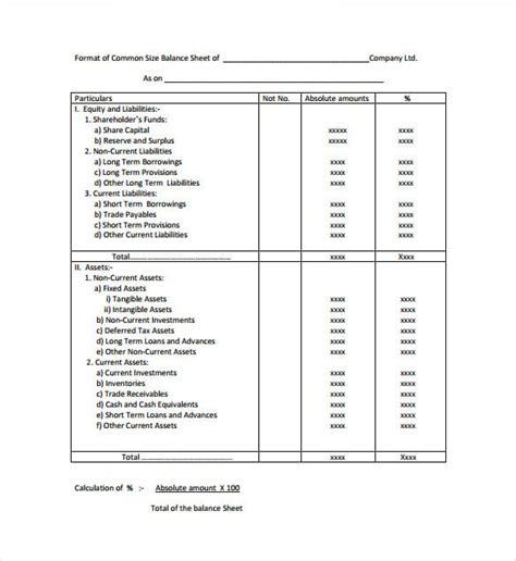 Balance Sheet Templates | 21+ Free Word, Excel & PDF Formats, Samples ...