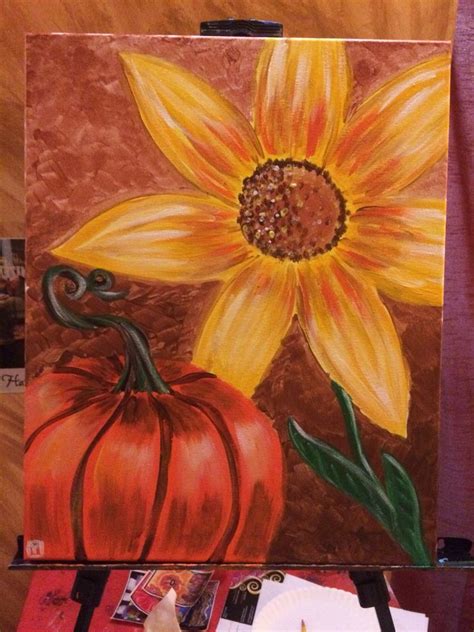 Harvest! #acrylicpainting #painting #harvest #pumpkinsandsunflowers #spellboundart