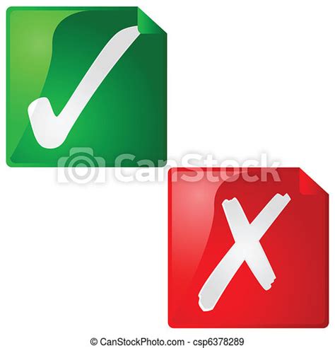 EPS Vectors of Right and wrong stickers - Glossy illustration of right ...