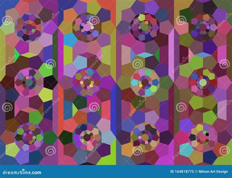 Colorful Pentagons Mosaic. Geometric Background. Backdrop. Background ...