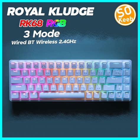 Royal Kludge RK68 RGB Hotswap 3mode(Wired BT Wireless2.4GHz) ฟ้อนภาษาไทย - gui8r6yuax - ThaiPick