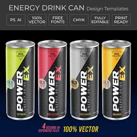 Energy Drink Can Design Templates - packgallery