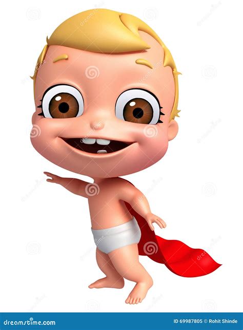 Baby with Flying pose stock illustration. Illustration of smile - 69987805