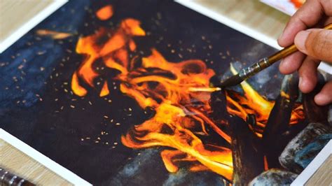 Fun Painting Fire in Watercolor #1524 » Hildur.K.O Art blog | Fire ...