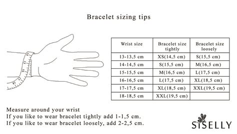 Bracelet sizing tips - Siselly