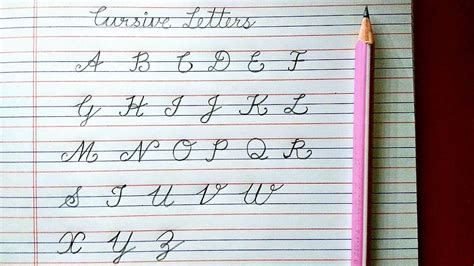 Cursive ABCD Capital Letters A to Z