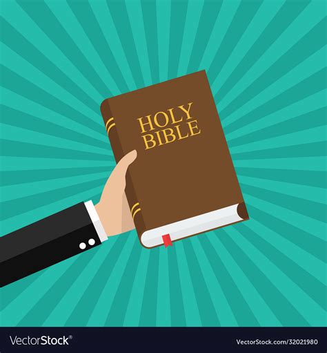 Hand holding holy bible Royalty Free Vector Image