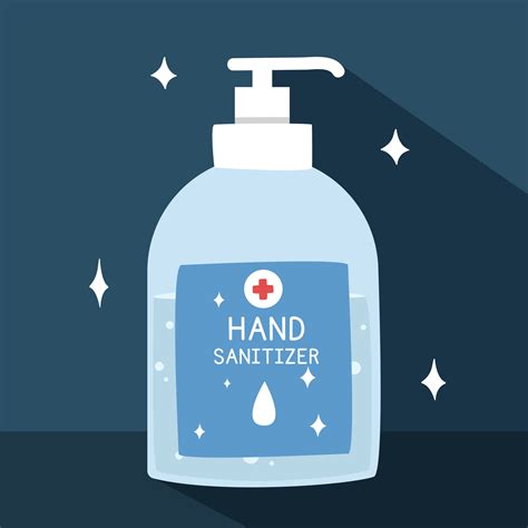 Hand sanitizer with long shadow in flat style vector illustration ...