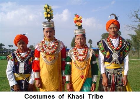 Costumes of Garo , Khasi and Jaintia Tribes in Meghalaya