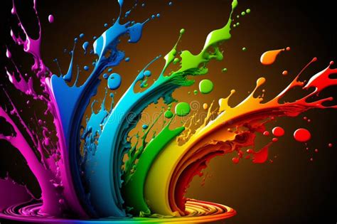 Rainbow Color Paint Splash Wallpaper, Abstract, Colors Stock ...