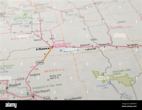 Map of the city of Alliance, NE Stock Photo - Alamy