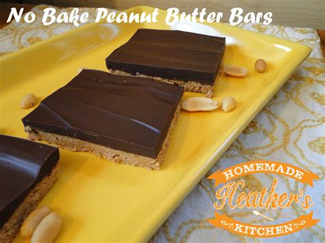 No Bake Peanut Butter Bars - Heather's Homemade Kitchen