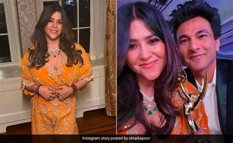 Ekta Kapoor Dazzled Brightly In A Zesty Orange Ethnic Co-Ord Set To ...