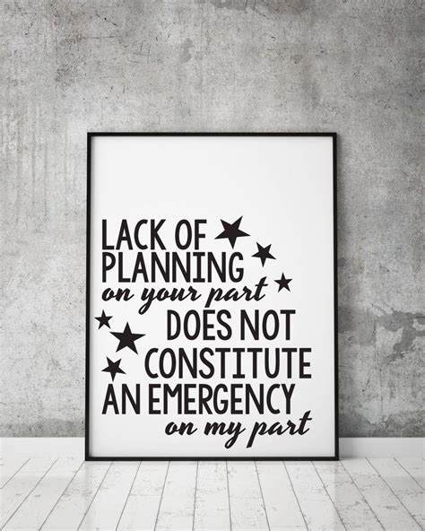 Clipart Quote Lack of Planning Emergency on my part Vector | Etsy