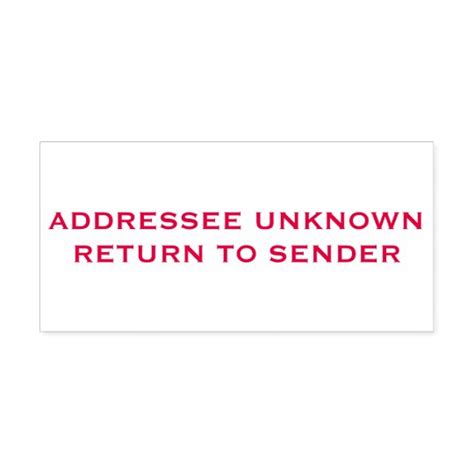 Red Addressee Unknown Return to Sender Self-inking Stamp | Zazzle.com