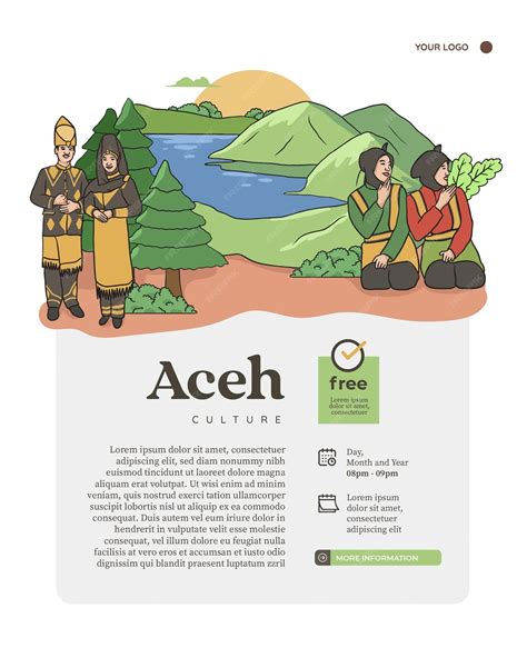 Premium Vector | Set aceh culture illustration hand drawn indonesian cultures background