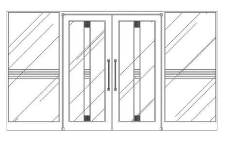 Sliding Glass Door Elevation Cad Block - Glass Door Ideas