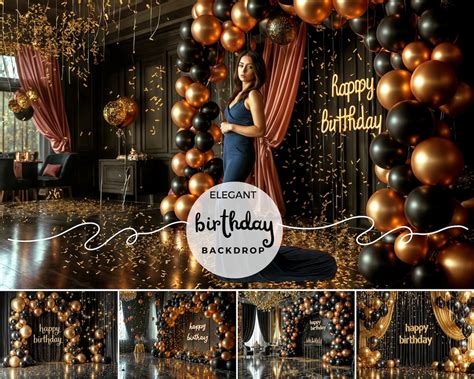 Elegant Birthday Backdrops Magical Digital Backdrop Balloon, Cake Smash ...