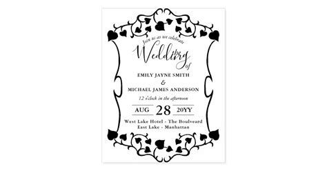 Wedding Invitation INK STAMP - Custom Vintage DIY | Zazzle