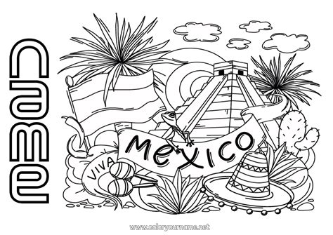 Mexico State Flower Coloring Pages