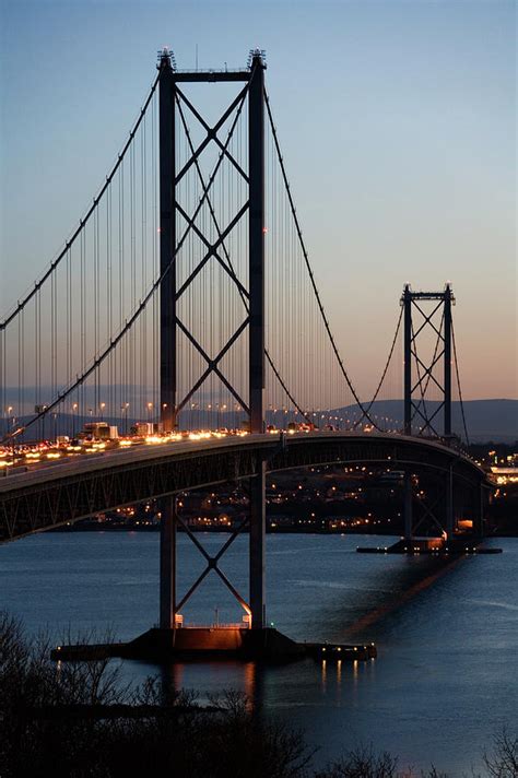 Forth Road Bridge At Sunset Photograph by Steve Allen/science Photo Library