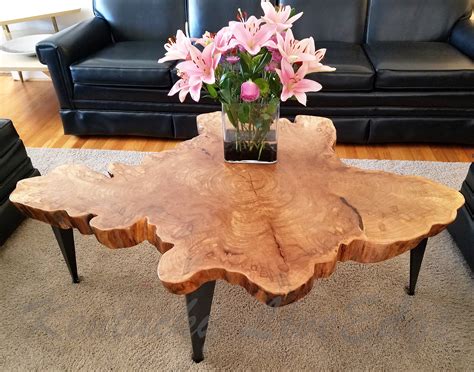 Handmade Large Tree Slice Coffee Table- Live Edge Table- Round Coffee Table- Natural Edges ...