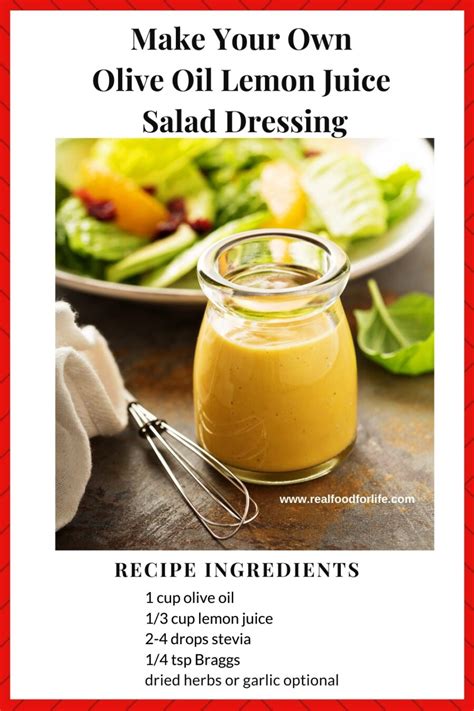 Olive Oil Lemon Juice Salad Dressing Is Delicious And Easy To Make