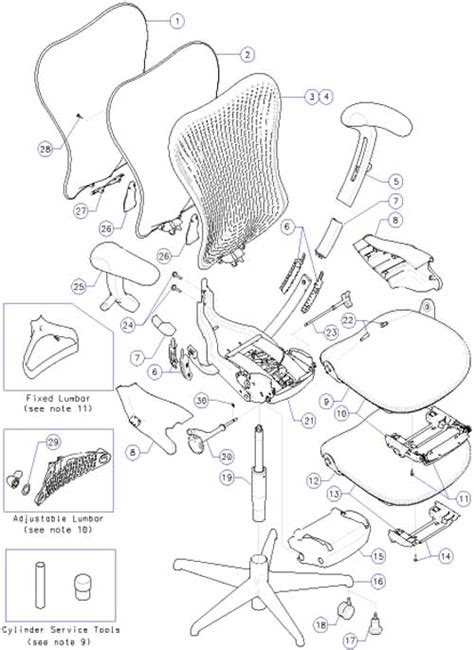 Aeron Parts. Herman Miller Aeron Chair; Back Assembly Screws; A Set Of ...