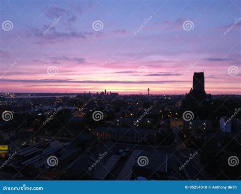 Liverpools Amazing Iconic Skyline Editorial Stock Photo - Image of ...