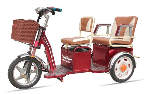 Two Passengers Motorized Electric Tricycles , Three Wheel Electric Trike