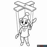 Marionette Puppet Coloring Page  Easy Drawing Guides sketch template