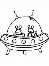 Alien Spaceship Coloring Page sketch template