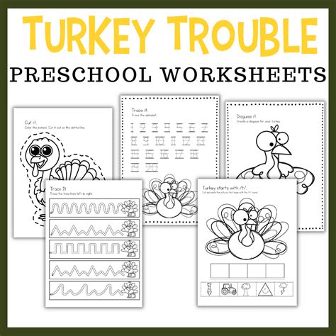 Turkey Trouble Printable for Holiday Preschool Lessons