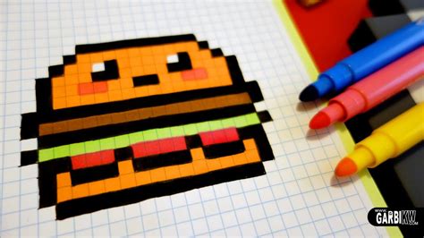 Pixel art Burger | Dessin Facile, Modèle Difficile, Nourriture