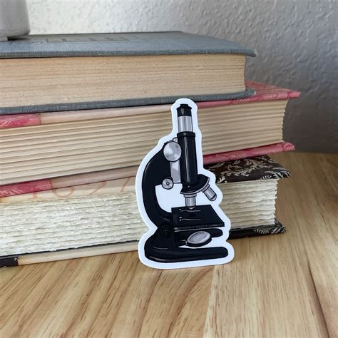 Vintage Microscope Sticker Graduation Gift for Scientist Vinyl Laptop Decal Biologist Sticker ...