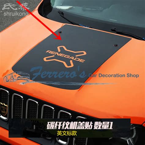 Free shipping for 2015 2016 2017 JEEP Renegade 1pc carbon fiber Car Accessories car stickers car ...