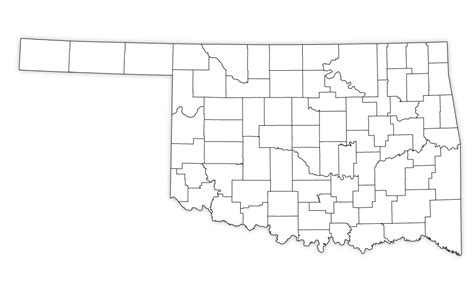 Oklahoma Outline Map, Oklahoma Blank Map