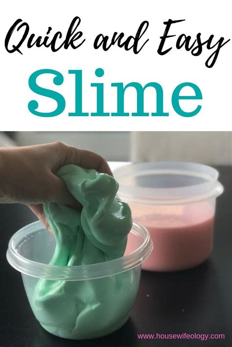 Easy Two Ingredient Slime Recipe - Housewifeology | Easy slime recipe, Slime recipe, Easy slime