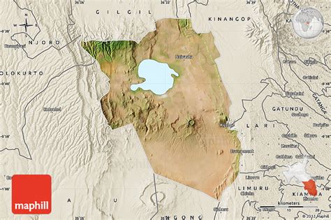 Satellite Map of NAIVASHA, shaded relief outside