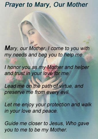 Prayer to mary our mother – Artofit