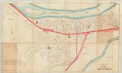 Plan of the City of Lock Haven, PA | Curtis Wright Maps