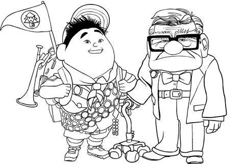 Drawing of Carl e Russel from Up coloring page
