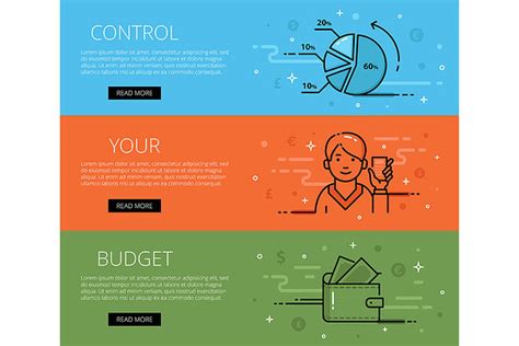 Control Your Budget web banners set | Custom-Designed Web Elements ...