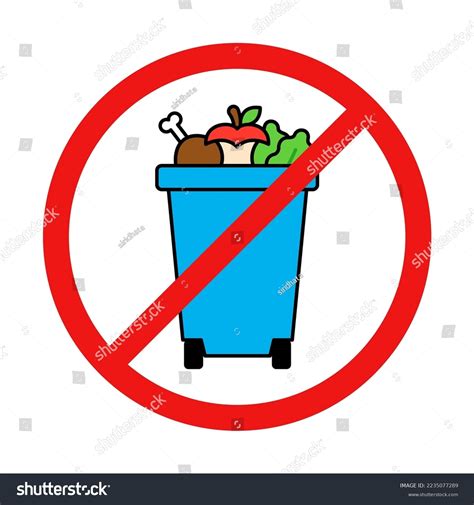 No Food Waste Sign On White Stock Vector (Royalty Free) 2235077289 | Shutterstock