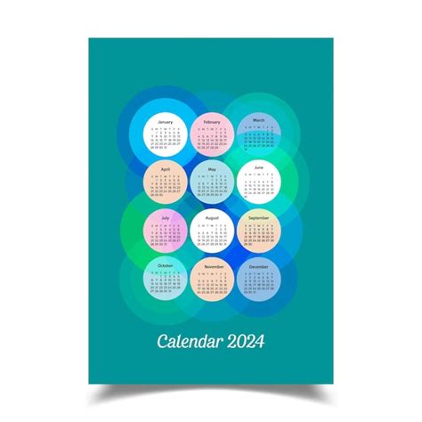 Premium Vector | Vector illustration of 2024 calendar design template