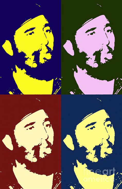 Fidel Castro Smoking Cigar Pop Art Painting by Pd - Fine Art America