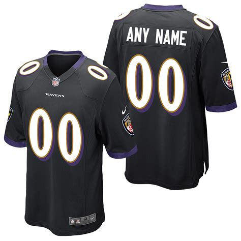 Baltimore Ravens Nike Game Alternate Jersey - Tough Black - Custom - Mens