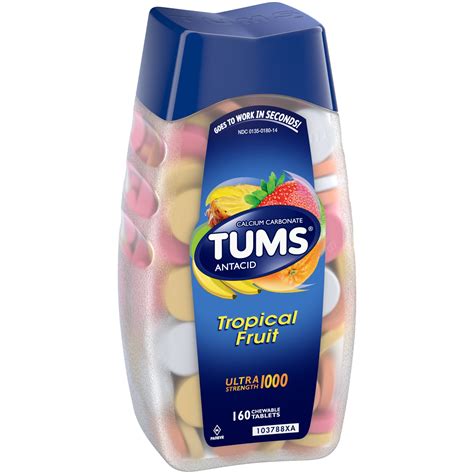 TumsÂ® Ultra Strength 1000 Tropical Fruit Antacid Chewable Tablets 160 ...